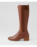 Tamada New Cognac Leather Knee High Boots