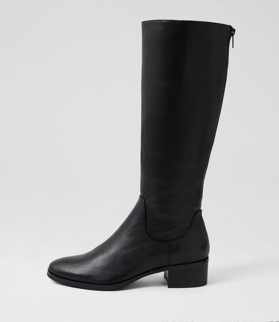 Tanks Black Leather Knee High Boots