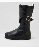 Winstal Black Leather Calf Boots