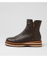 Ganni Choc Tan Multi Leather Ankle Boots