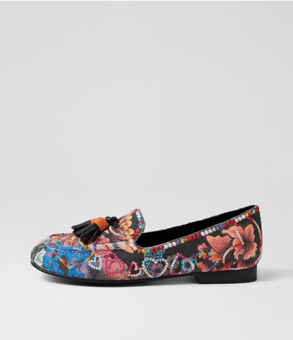 Ginner Black Multi Loafers