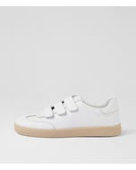 Hayea White Beige Leather Sneakers