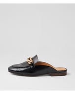 Inkles Navy Polish Leather Mules