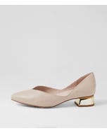 Jerrin Nougat Leather Flat Shoes
