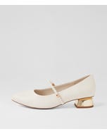Jillies Ivory Leather Flat Shoes