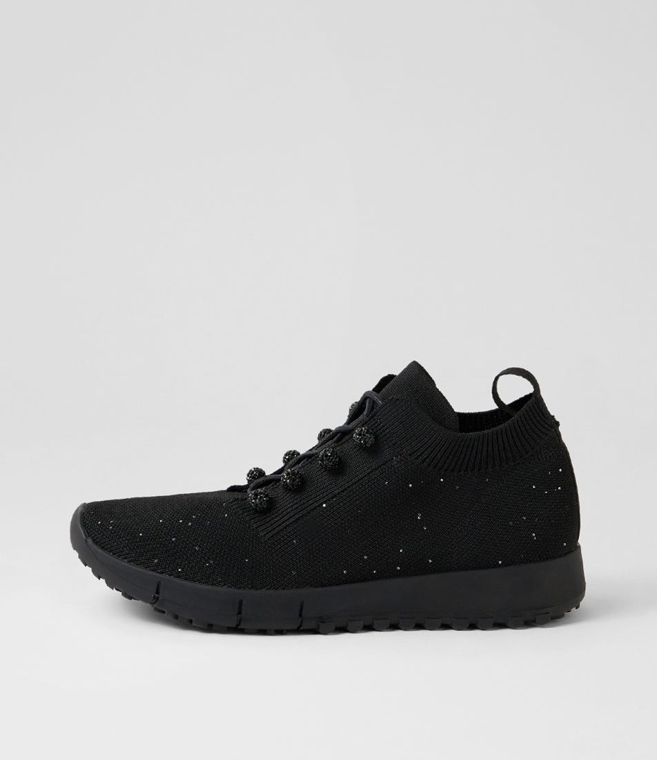 Jeliza Black Knit Sneakers