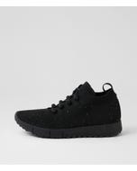 Jeliza Black Knit Sneakers