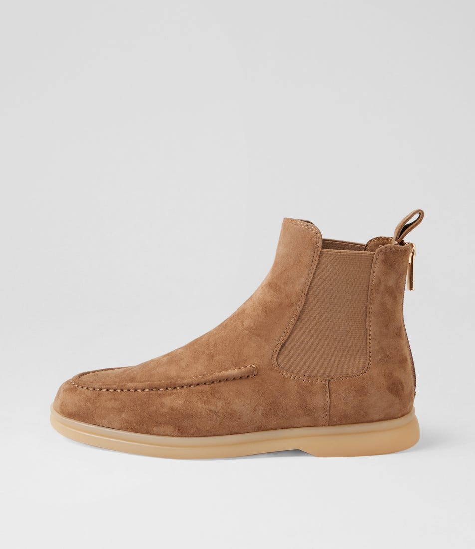 Listena Light Choc Suede Chelsea Boots
