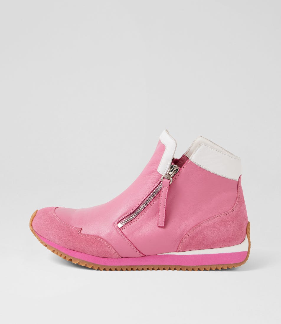 Marciela Pink White Multi Ankle Boots