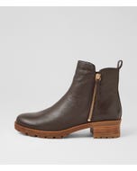 Marlieso Choc Leather Ankle Boots