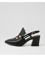 Millso Black Leather Heels