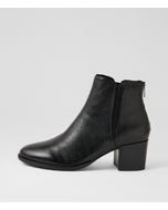 Merils Black Leather Ankle Boots