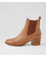 Mahika Cognac Leather Chelsea Boots