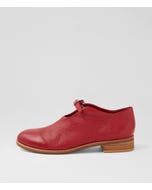 Nickelby Dark Red Leather Flat Shoes