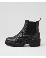 Owilio Black Leather Chelsea Boots