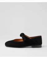Piveyas Black Suede Flat Shoes