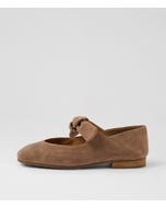 Piveyas Light Choc Suede Flat Shoes