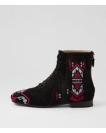 Presser Black Multi Suede Ankle Boots