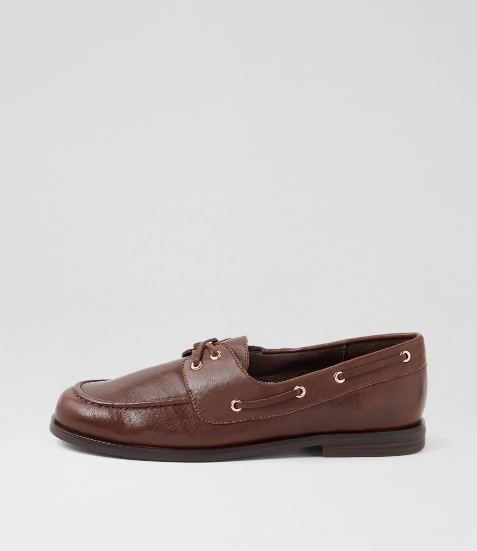 Quelleys Whiskey Leather Boat Shoes