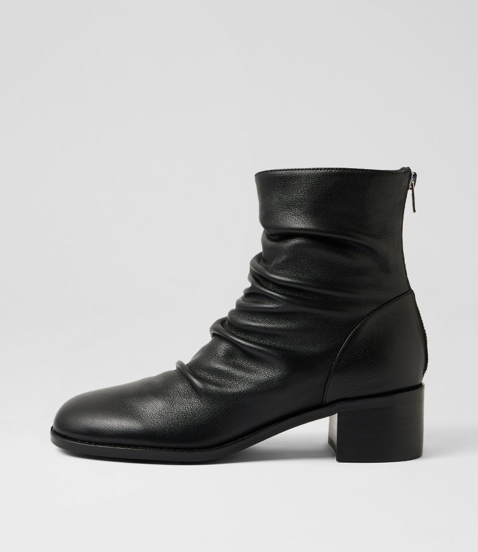 Resista Black Leather Ankle Boots