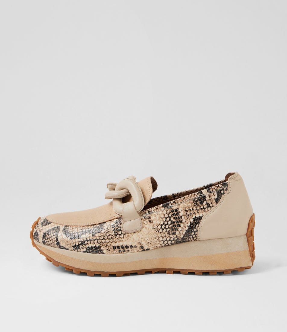 Santinka Black Caramel Snake Multi Loafers