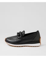Santinka Black Leather Loafers