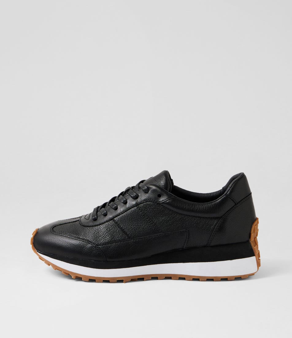 Shirki Black Leather Sneakers