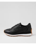 Shirki Black Leather Sneakers