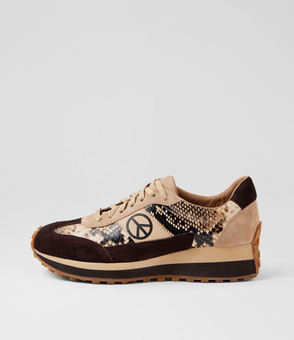 Shirki Choc Black Caramel Snake Multi Sneakers