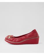 Uhmys Dark Red Leather Wedges
