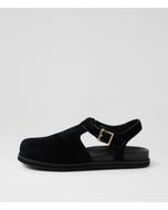 Zona Black Suede Flat Shoes