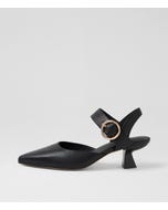 Lides Black Leather Heels