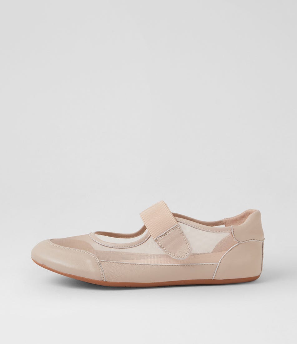 Brya Nude Leather Mesh Ballet Flats