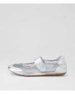 Brya Silver Leather Ballet Flats