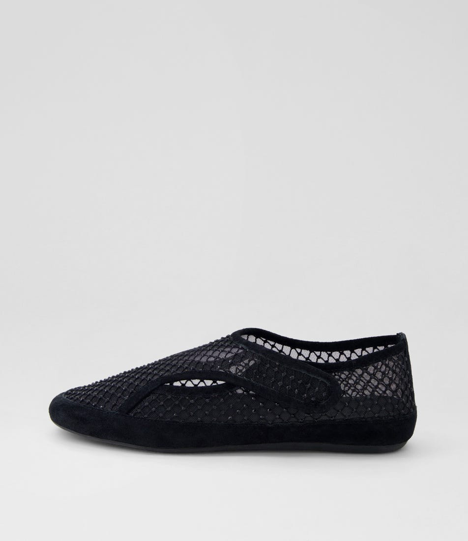 Brandes Black Suede Mix Ballet Flats