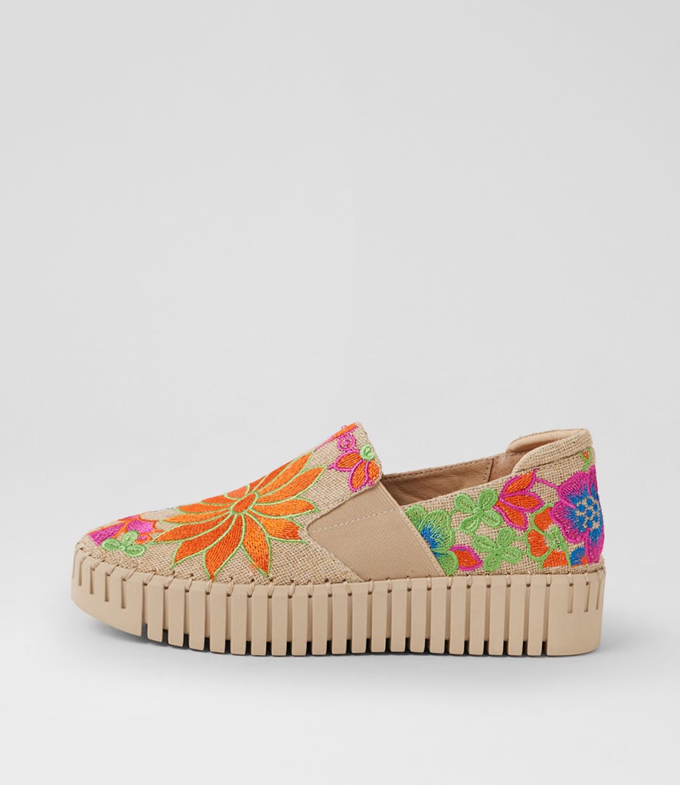Buna Natural Bright Fabric Loafers