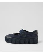 Bano Navy Leather Mary Janes
