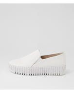 Byrona White Leather Flat Shoes