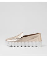 Bevlyn Platino White Leather Flat Shoes