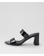 Belline Black Patent Leather Heeled Sandals