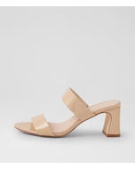 Belline Nude Patent Leather Heeled Sandals