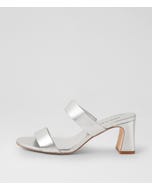 Belline Silver Leather Heeled Sandals