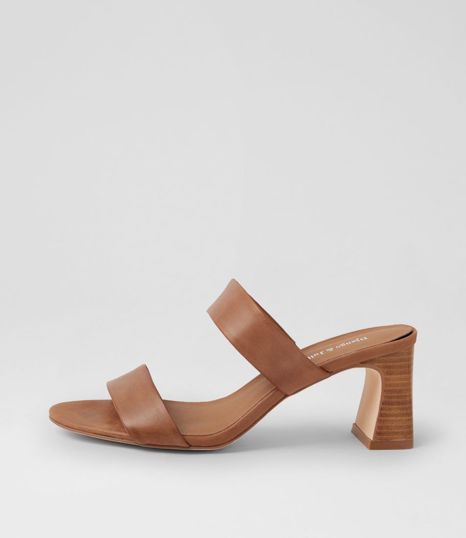 Karpura Tan Natural Leather Heeled Sandals