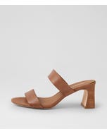 Belline Tan Natural Leather Heeled Sandals