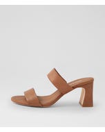 Belline Tan Leather Heeled Sandals