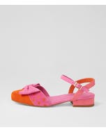 Baloo Orange Pink Suede Heels