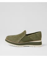 Chiyo Khaki Milk Suede Loafers