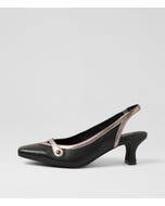 Coe Black Pewter Leather Heels