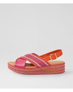 Cayci Fuchsia Multi Leather Sandals