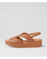 Coree Dark Tan Leather Sandals